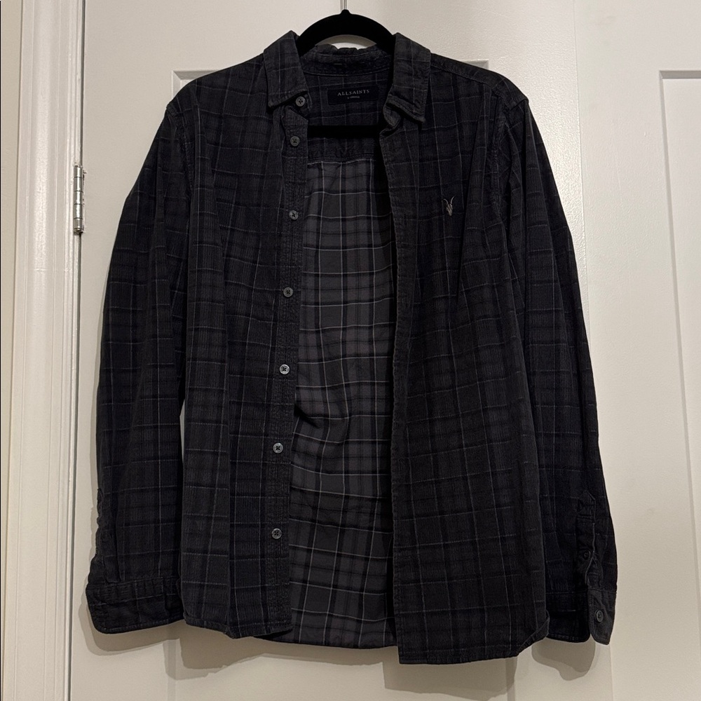 All Saints Black Casual Button Down Shirt
